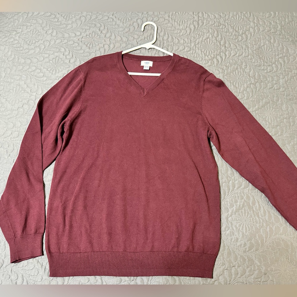 Old Navy Men’s Red V-Neck Sweater